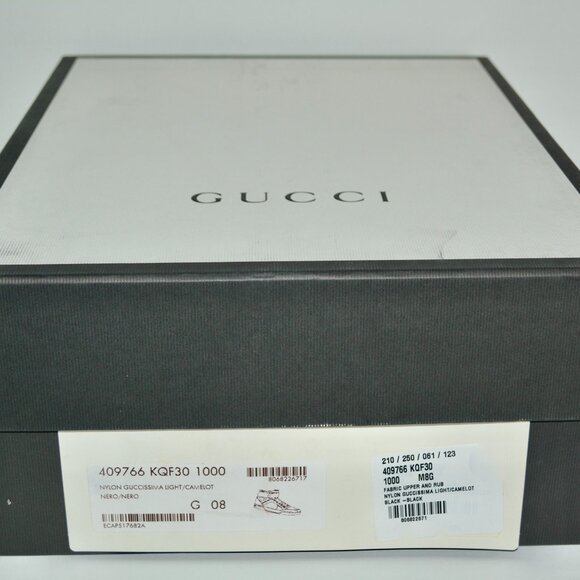NIB GUCCI GG GUCCISSIMA MENS HITOP NYLON LEATHER SNEAKERS main image 5